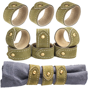 Vente chaude en cuir de forme circulaire rond de serviette cercle en métal boucle de serviette décoration de table rond de serviette en gros quantité en vrac - Product Image 5