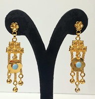 Parure de bijoux plaqué or 24 carats de Dubaï, 4 grammes, avec sertissage circulaire, pour femme, NOUVEAUTÉ, PROMO