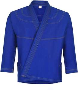 Conjunto de Kimono Azul para Jiu Jitsu Brasileño, 100% Algodón, Corte Regular, con Cinturón Blanco Incluido, Talla Adulto - Product Image 2