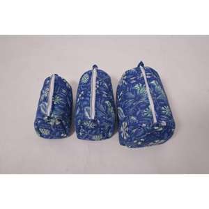 Pochette de maquillage en coton à imprimé floral, trousse de toilette de voyage, organiseur de toilette à fermeture éclair, sac de rangement en coton floral - Product Image 3