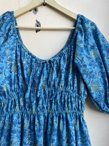 Vestido Midi Informal para Mujer con Escote Corazón, 100% Algodón, Bordado y Estampado con Borlas, Vestido Midi Largo - Product Image 3