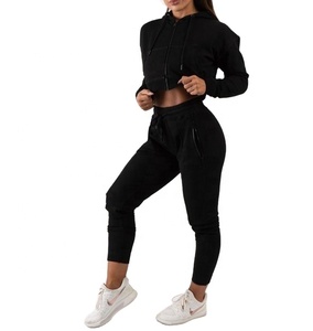 ชุดเสื้อกันหนาวมีซิปสำหรับผู้หญิง,ชุดเสื้อฮู้ดพร้อมกางเกงผ้าฟลีซ - Product Image 1