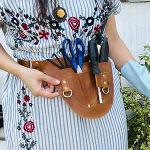 Porte-outils de jardin en cuir marron, ceinture de ceinture pour organiser les outils, porte-outils pour le jardinage et l'entretien des pelouses - Product Image 3
