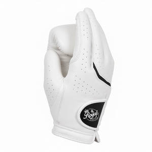 Gants de golf Grace White en cuir véritable respirant unisexe personnalisables pour droitier, ensemble pour homme, couleurs personnalisées pour le sport, antidérapants - Product Image 1