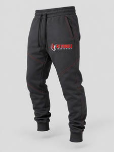 Fly Humble <b>Men's</b> <b>Navy</b> Blue Sweatpants Elastic Waist Drawstring Casual <b>Joggers</b> Heat Transfer Print Logo Left Leg Midweight - Product Image 3