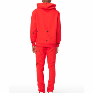 Ensemble de survêtement homme vierge en gros avec logo personnalisé, sweat à capuche et pantalon en molleton épais, coupe droite, ourlet ouvert - Product Image 3