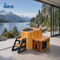 Bañera de Inmersión Fría Lakeside Mountain Retreat, Acero Inoxidable 316SS, Cedro Rojo, Bañera Ovalada de Hielo, WiFi Inteligente, Enfriador CE, DDP Alemania, Villa Privada