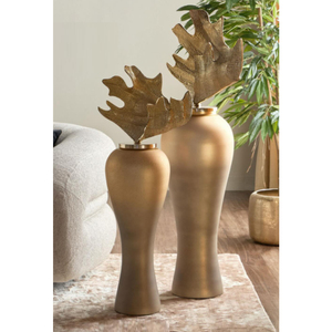 Vase Urne Moderne en Bronze Dégradé Mat Effet Tourbillon pour Table, Paire avec Décoration Artisanale Lune Croissante Dorée pour Mariage - Product Image 5