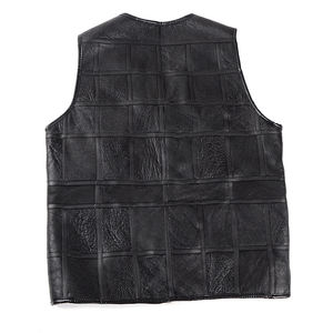 Veste de motard moderne en cuir sans manches pour homme, style urbain robuste et tendance, respirante - Product Image 5