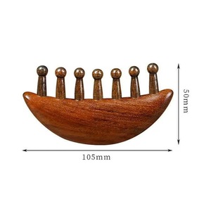 Masseur facial Gua Sha en bois rustique écologique avec artisanat en bois d'acacia massif pour la relaxation musculaire - Cadeau du Nouvel An - Product Image 1
