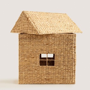 Cesta Ecológica para Niños, Hecha a Mano, de Jacinto de Agua, con Forma de Casa, para Almacenamiento de Juguetes en Guardería, Venta al Por Mayor, Proveedor Ecológico - Product Image 4