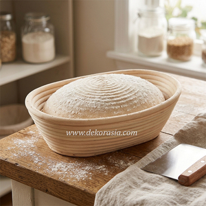 Oval Natural Rattan Eco-Friendly <b>Bread</b> Proofing <b>Basket</b> for Dough Custom Color Customizable Designs Dishwasher Oven Safe Handmade - Product Image 6