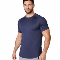 T-shirt de sport tricoté pour homme, manches courtes, séchage rapide, col rond élastique, gym, course à pied, vente en gros OEM