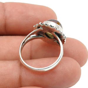 Fancy 925 Sterling Silver Women Bohemian <b>Ring</b> Brilliant Round Cut <b>Labradorite</b> Gemstone Jewelry Perfect For Wedding & Anniversary - Product Image 3