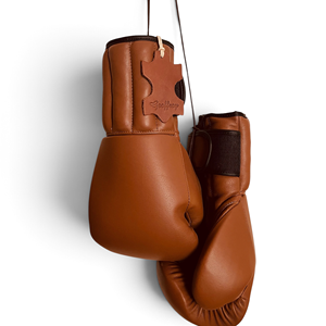 Gants de boxe Geoffrey G9 Signature BG Tan, modèle rétro vintage classique, 100% cuir de vache, respirants, écologiques, équipement de protection - Product Image 1