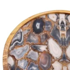 Assiette à salade en bois avec autocollant émaillé, bol de service, vaisselle, assiettes, ensemble de vaisselle pour le dîner - Product Image 4