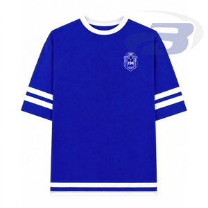 Zeta Phi Beta Sorority Men's Ringer Blue Short Sleeve T-Shirt With <b>White</b> Trim and Greek Letters ZPB Casual Women's Cotton <b>TShirt</b> - Product Image 1