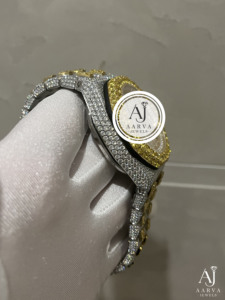 AARVA JEWELS Reloj cronógrafo de lujo para hombre, caja de acero inoxidable, elegante esfera analógica de 43 mm, movimiento de cuarzo con cristal de zafiro, 20 mm - Product Image 5