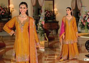 Traje Salwar Chinon Festivo Especial con Bordado Rico, Prendas Étnicas de Diseñador Listas para Usar para Mujeres, Estilo Tradicional - Product Image 5