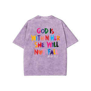 T-shirt en coton vert surdimensionné avec imprimé lettres colorées sur le devant, col rond, manches courtes, tee-shirt décontracté pour homme - Product Image 3