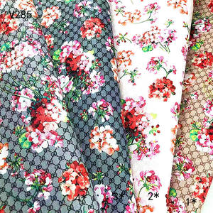 V285 Textiles Leather Product Luxury Brand Style Letter and Floral PVC Leather Fabric for <b>Shoes</b> Bags <b>Accessories</b> Craft Supplies - Product Image 6