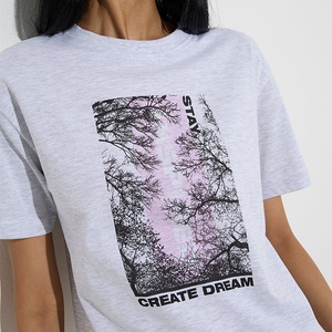 เสื้อยืดแขนสั้นผ้าคอตตอนถักสำหรับผู้หญิงออกแบบได้ตามต้องการปัก/พิมพ์ลายด้วยเลื่อมกระดุมลูกไม้ขนาดพิเศษเป็นมิตรต่อสิ่งแวดล้อม - Product Image 1