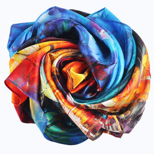 Pañuelo Cuadrado de Seda Estampado de Alta Calidad Personalizado Love by the Lake HD, Pañuelos de Cuello de Seda para Mujer, Pañuelos para el Cabello - Product Image 5