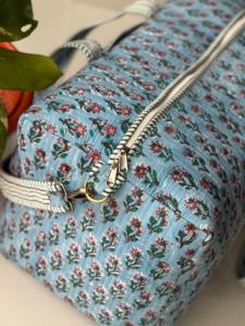 Cotton Quilted Duffle Shoulder <b>Bag</b> Floral Print Eco-Friendly Leather Canvas Lining Fashionable <b>Overnight</b> Shopping Duffle <b>Bag</b> - Product Image 2