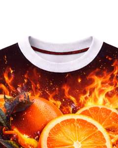Sudadera Personalizada con Estampado 3D de Cítricos Rojos Flameantes, Cuello Redondo, Estilo Casual para Hombre, Sublimación Personalizada, Ropa Urbana - Product Image 4