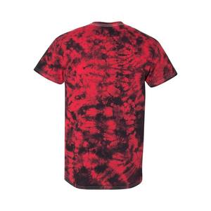 T-shirt tie-dye rouge et noir pour homme, tee-shirt en coton tendance streetwear, haut décontracté à manches courtes pour la mode estivale - Product Image 2