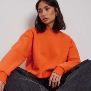 Sudadera Oversize para Mujer, 100% Algodón, Cuello Redondo Liso, Sudadera Básica Personalizada, Suministro al por Mayor, Sudadera Urbana para Mujer - Product Image 4