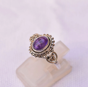 Natural Amethyst <b>Ring</b> 925 Sterling Silver Purple Gemstone Handmade February Birthstone Jewelry <b>Statement</b> <b>Ring</b> Gift for Her - Product Image 2
