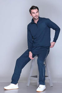 Conjunto deportivo de hombre de color liso personalizado, nuevo, transfronterizo, con pantalón informal y sudadera, talla grande - Product Image 3