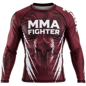 Rashguard de compresión MMA Jiu Jitsu BJJ para hombre, licra/poliéster, transpirable, de secado rápido, ecológico, manga larga. - Product Image 2