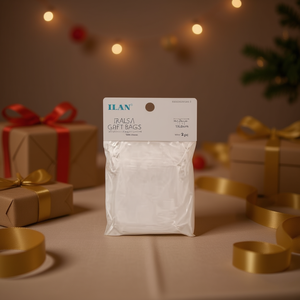 Sacchetti regalo in organza Ilan 15x20cm bianchi 4 pezzi per regali di festa - Product Image 2