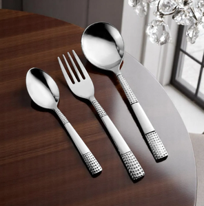 Ensemble d'argenterie en métal poli miroir, compatible lave-vaisselle, pour mariage, cuillère, fourchette, couteau - Product Image 1
