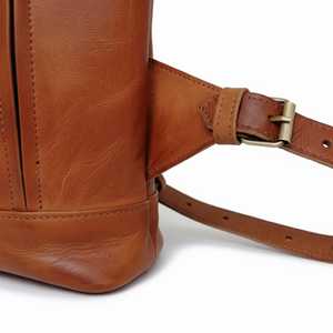 Premium Leather <b>Roll</b> Top <b>Backpack</b> Unisex Vintage Fashion Cotton Lining Travel Bag Retro Laptop Rucksack Bulk Pricing LTBP-0060 - Product Image 4