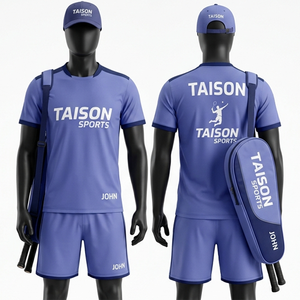 Mens <b>badminton</b> bag 600D polyester 320 GSM royal blue geometric panel design custom logo embroidery heat transfer - Product Image 5