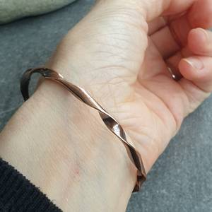 Belladec Handcrafted Twisted <b>Copper</b> <b>Bangle</b> Bracelet Artisan Spiral Design Classic Elegant Minimalist Jewelry Daily Wear Gift for - Product Image 4