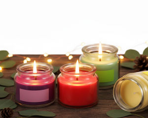 STANDARD AMBERJAR CANDLE Soya Wax Glass Tea Light Holder for Home Decoration-Christmas Easter <b>Birthday</b> & Valentine's Day - Product Image 1