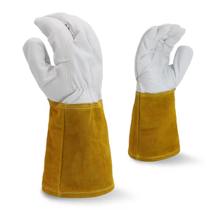 Hot Selling 14' Cow Split Leather Welding <b>Gloves</b> Industrial Safety Protective Welder <b>Gloves</b> Winter <b>Long</b> Hand Leather <b>Gloves</b> - Product Image 1