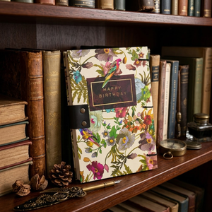 Floral Bird Lock Diary Notebook <b>A5</b> Hardcover Journal | Handmade Eco-Friendly Vintage Writing 100 Sheets Button Closure Design - Product Image 3