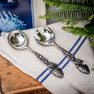 Nouvelle arrivée en ligne Serveurs à salade en métal au bord de la mer Outils de service en relief pour salades Légumes Idéal pour les fêtes de Noël à la maison - Product Image 6