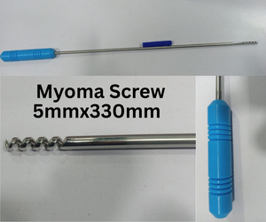 Tornillo manual laparoscópico para mioma 5mmx330mm, instrumento quirúrgico reutilizable de acero inoxidable para eliminación de fibroides uterinos, certificado CE - Product Image 1