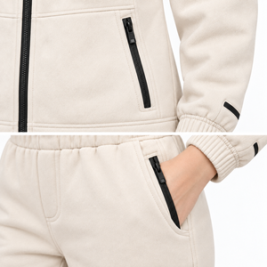 ชุดวอร์มผ้าฟลีซแบบ unisex ไซส์พลัส ระบายอากาศได้ดี แห้งเร็ว เป็นมิตรกับสิ่งแวดล้อม มีกระเป๋าข้าง สายรัดเอวแบบปรับได้ สวมใส่สบาย คุณภาพสูง - Product Image 5