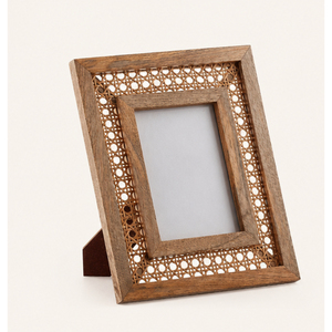 Handcrafted Rattan Cane Wooden Photo <b>Frame</b> Natural Mango <b>Wood</b> <b>Picture</b> <b>Frame</b> Boho Home Decor Tabletop Desktop Display Wholesale - Product Image 5
