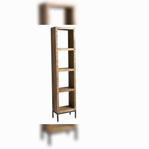 Vandana Elegant Mark shelf IRON CRAFT 176cm mango wood <b>bookcase</b> four compartments <b>Industrial</b> Design - Product Image 3