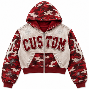 Hoodie zippé ton sur ton pour homme, style streetwear décontracté, pour la production en gros des marques de streetwear américaines - Product Image 2