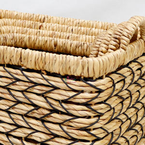 Eco-Friendly Water Hyacinth Set of Woven Basket , Sustainable Decorative Storage For Home Organization - Product Image 5