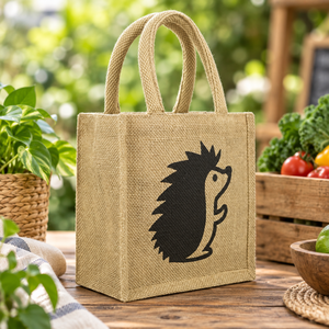 Bolsa de Yute Porcupine - 20x20x10 cm con Asa de Cinta de Algodón Natural, Ecológica, Calidad de Exportación Directa de Fábrica, Regalos Corporativos al por Mayor - Product Image 5